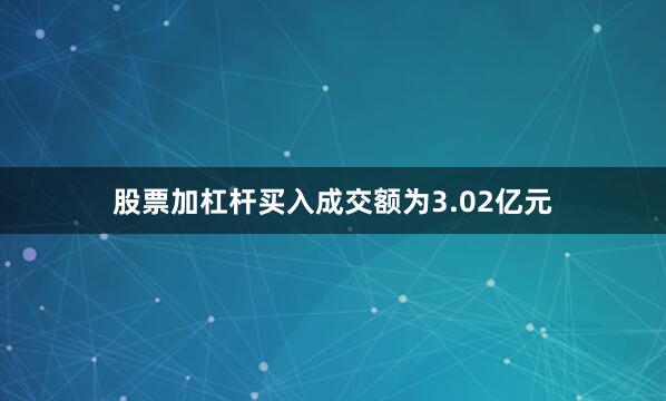 股票加杠杆买入成交额为3.02亿元